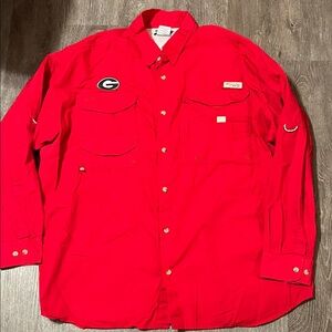 Columbia Men's Vivid Red Button Down Shirt